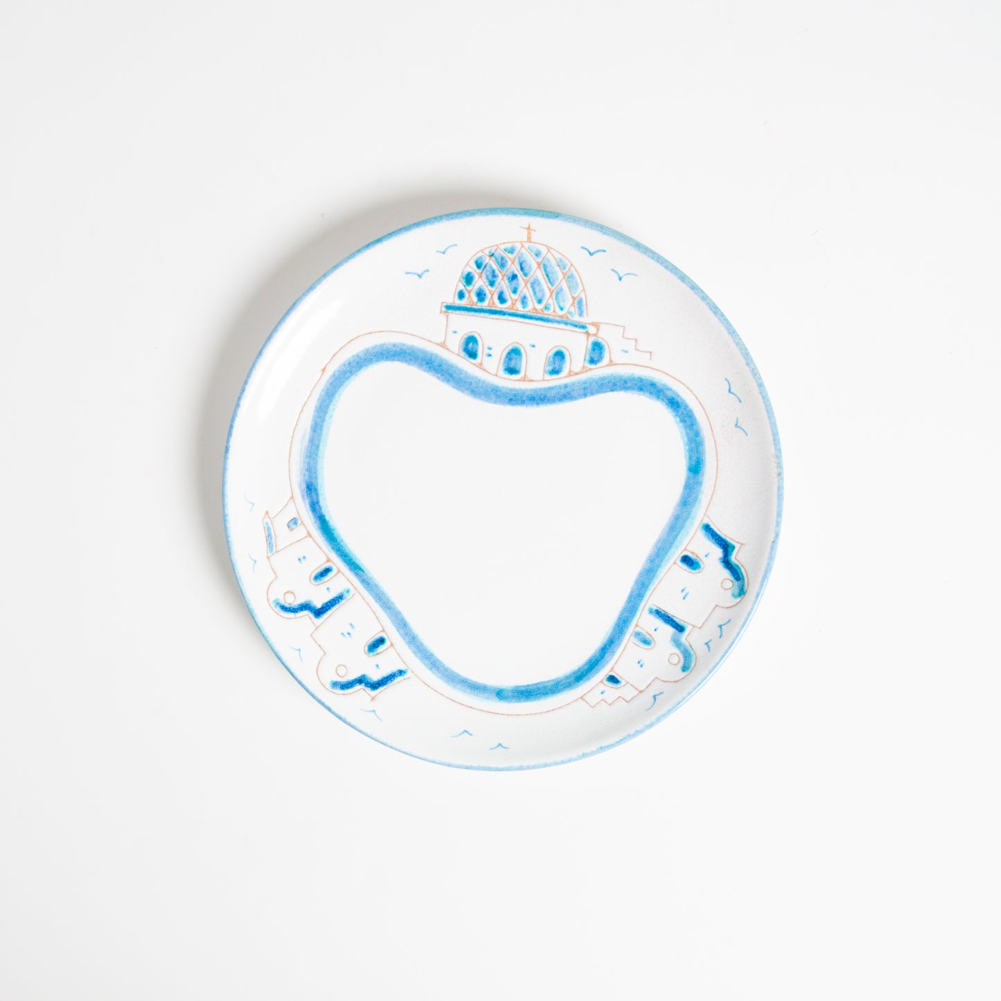 Turquoise/white casette flat dish