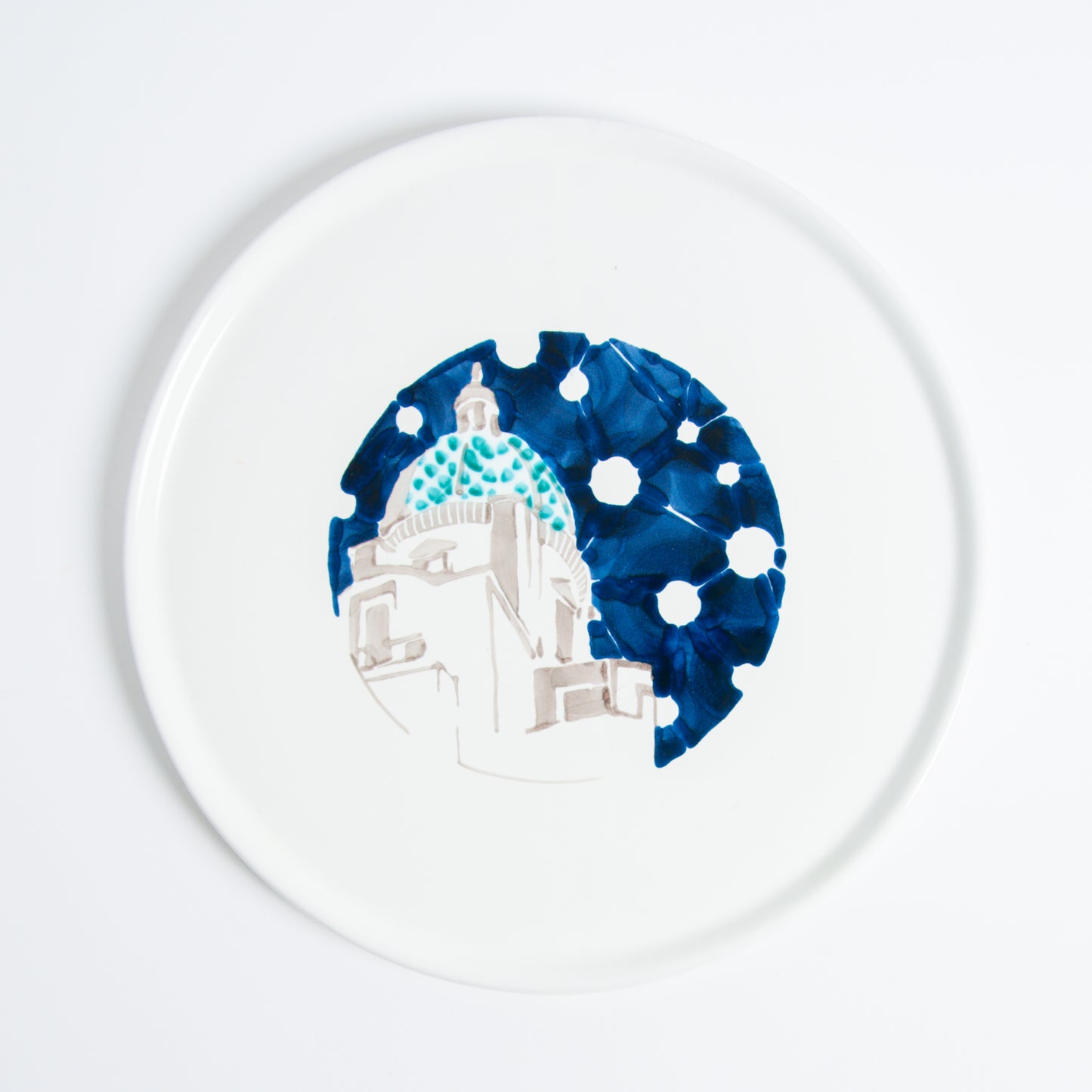 Piatto murale cupola bianco notte