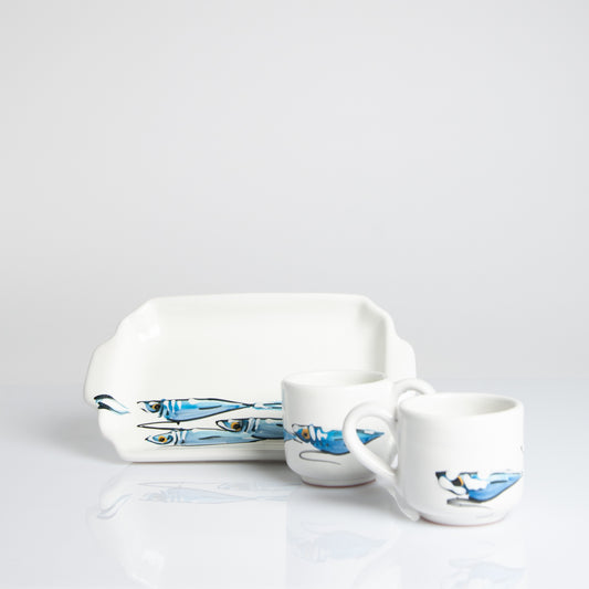 Anchovies set of 2 coffee cups