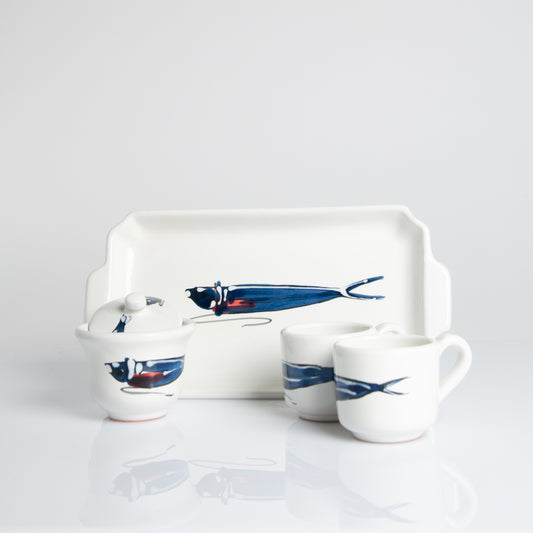 Iscalonga set of 2 coffee cups with sugar bowl