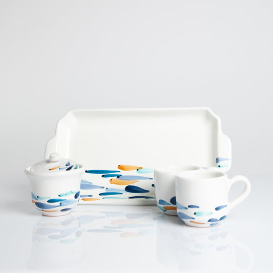 CIcinielli set of 2 coffee cups with sugar bowl