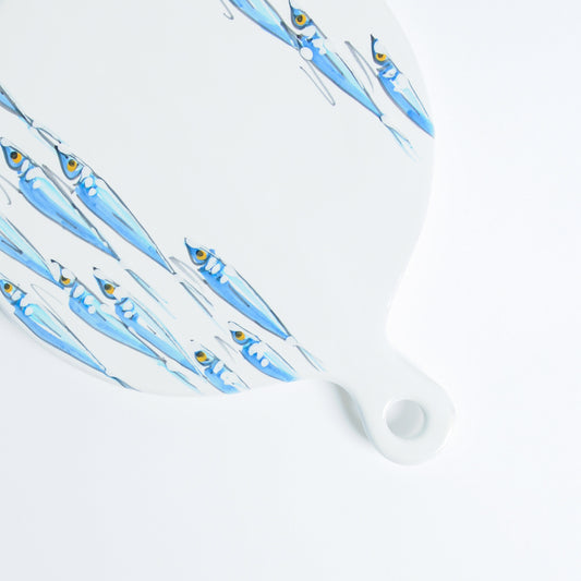 Anchovies round cutting board