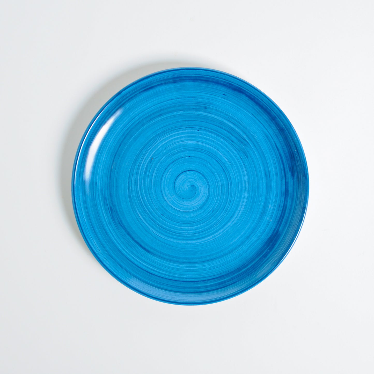 Light blue brushed flat dish