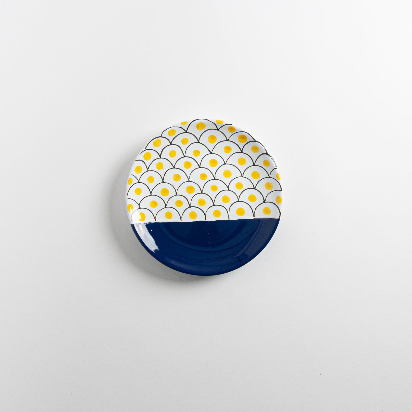 Piatto frutta tragara blu/giallo