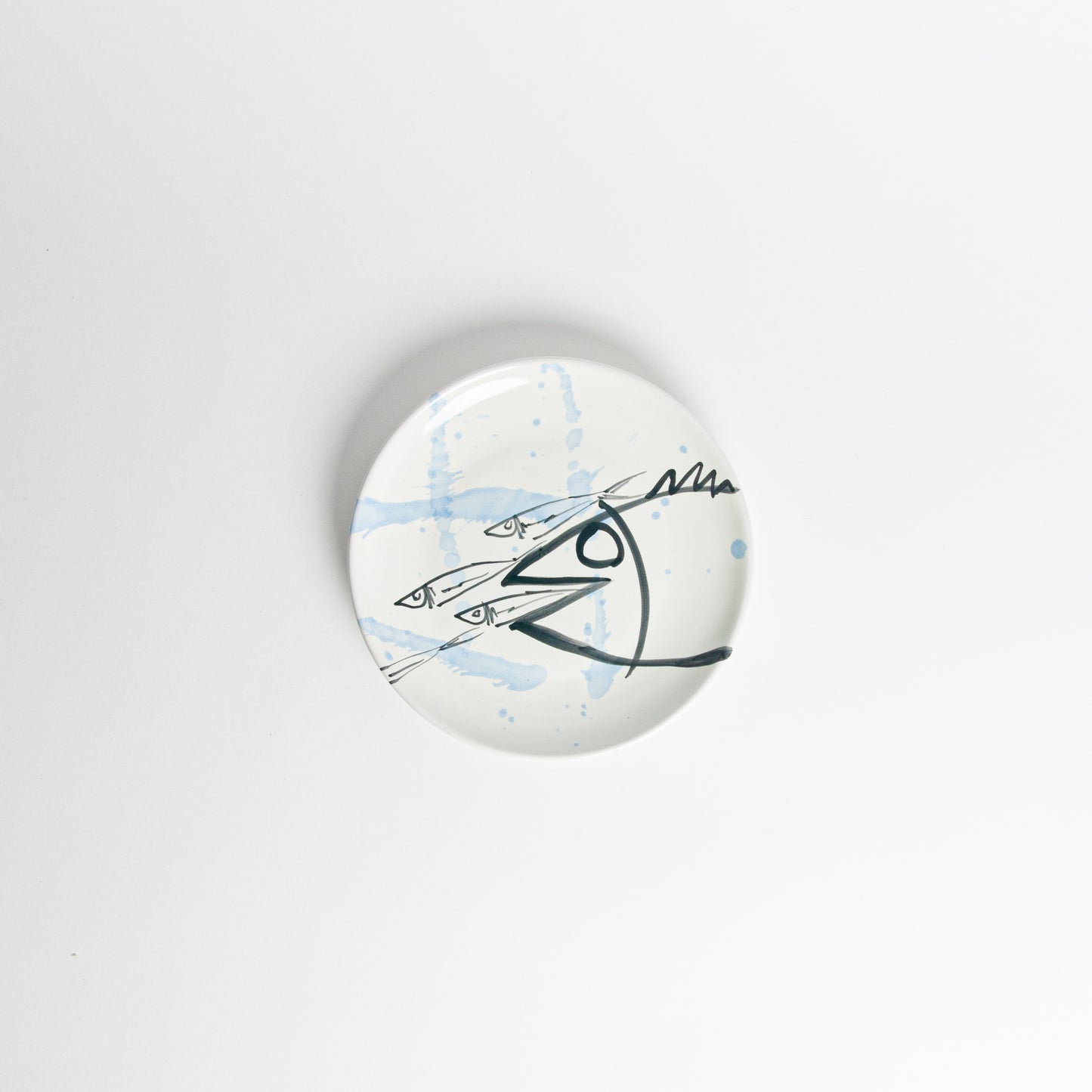 Blue/cotto casette fruit dish