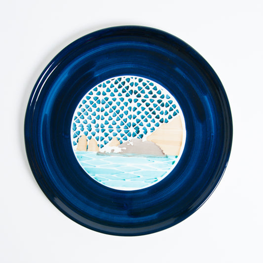 Blue li galli wall dish