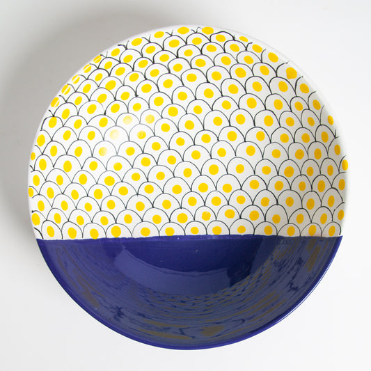 Blue/yellow tragara bowl
