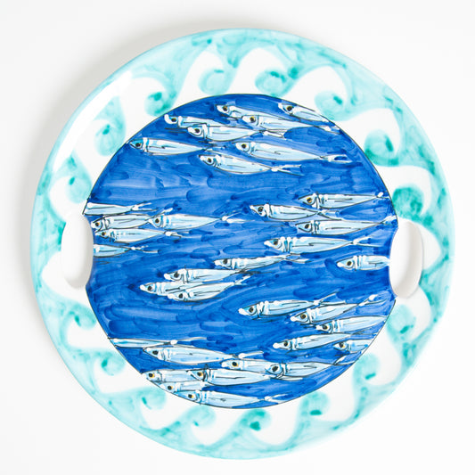 Anchovies tray with handle