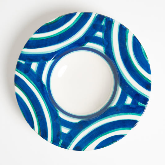 Blue navy geometric deep dish