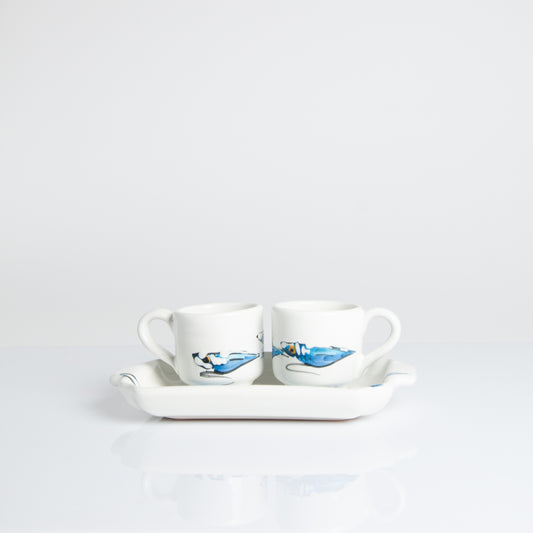 Anchovies set of 2 coffee cups