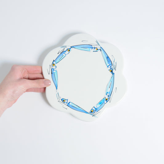 Anchovies flower trivet