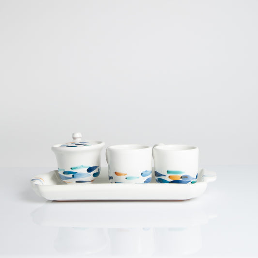 CIcinielli set of 2 coffee cups with sugar bowl