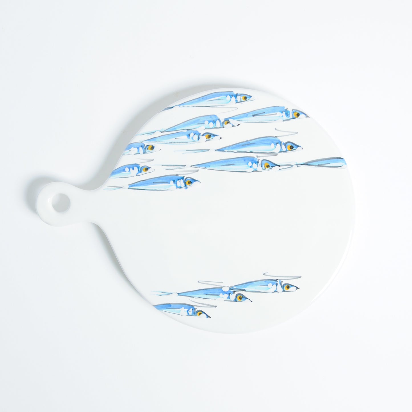 Anchovies round cutting board
