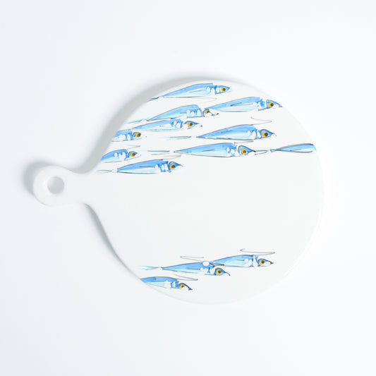 Anchovies round cutting board