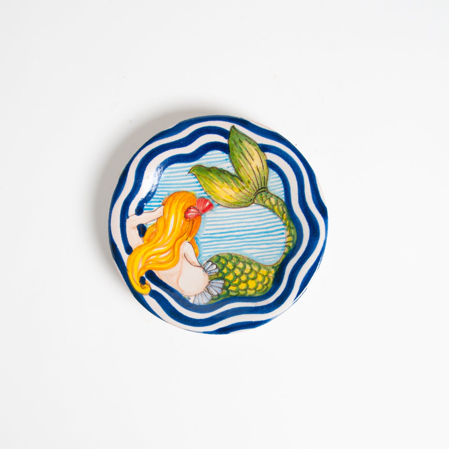 Small mermaid wave day wall dish