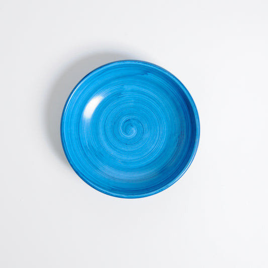 Light blue brushed flat dish