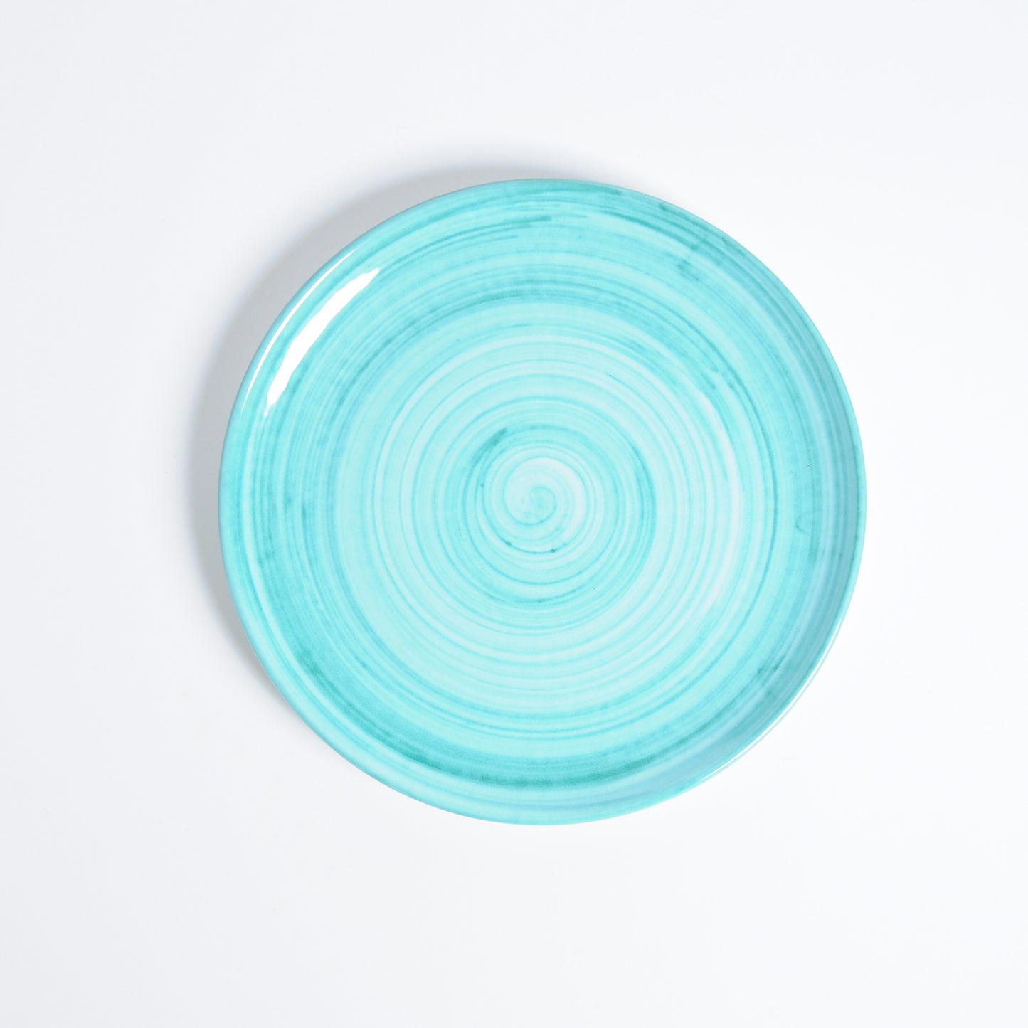 Turquoise brushed flat dish
