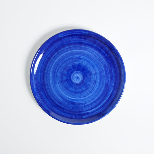 Blue brushed flat dish