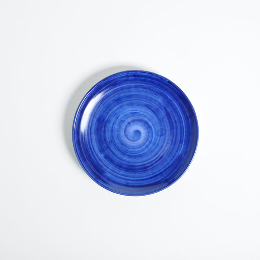 Blue brushed fruit dish