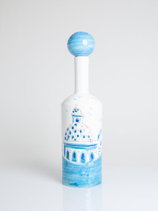 Turquoise/white casette bottle