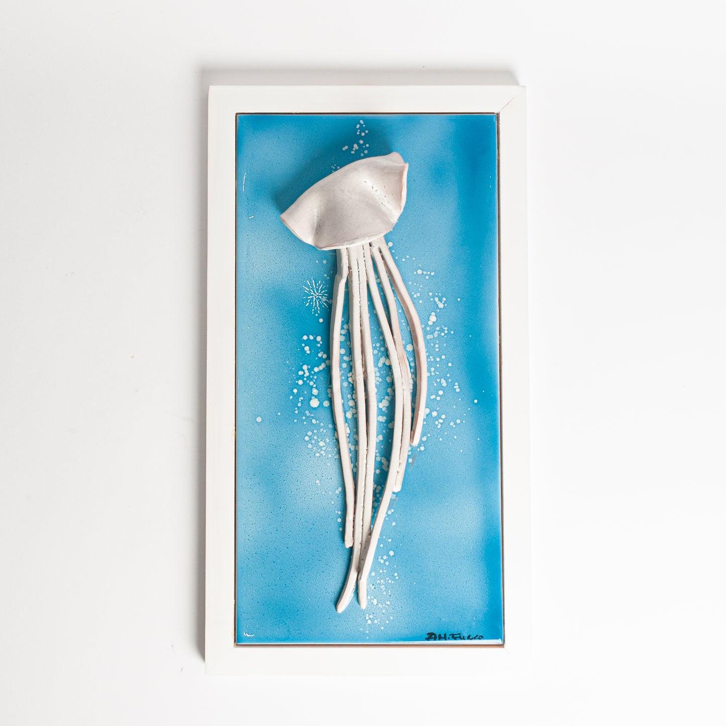 Quadro turchese medusa bianca